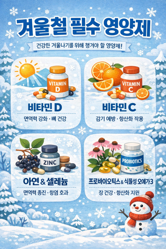 겨울철 필수 영양제에 대한 이미지